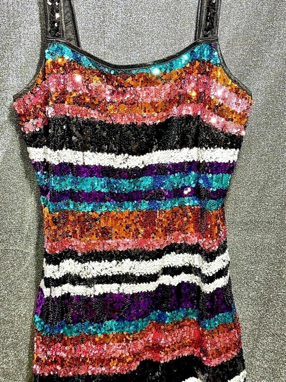 Fashion Nova Free Your Mind Sequin Dress Mini Multicolor & Black Medium